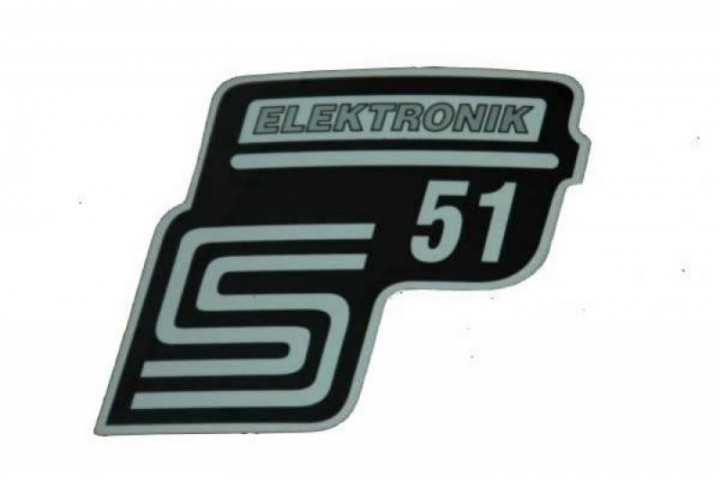 Nálepka bočná S51 Elektronik - strieborná
