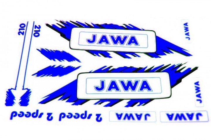 Nálepky JAWA sada - modrá