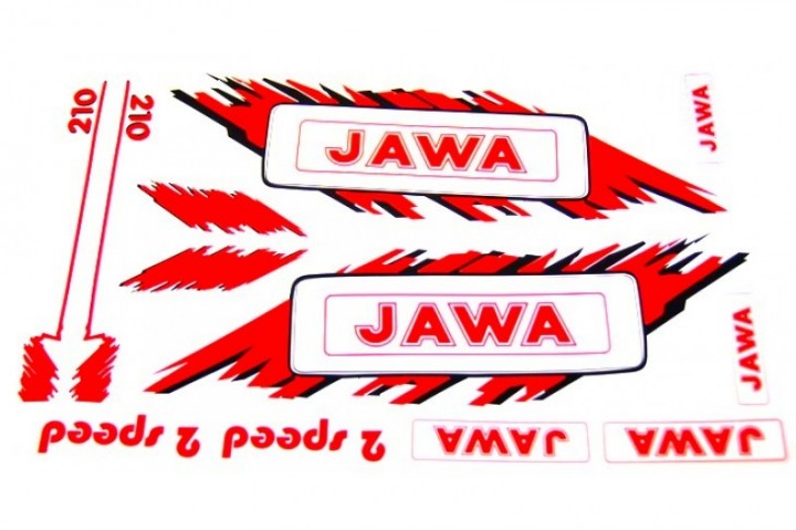 Nálepky JAWA sada - červená