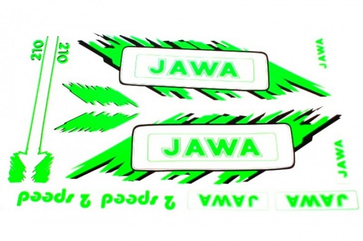 Nálepky JAWA sada - zelená