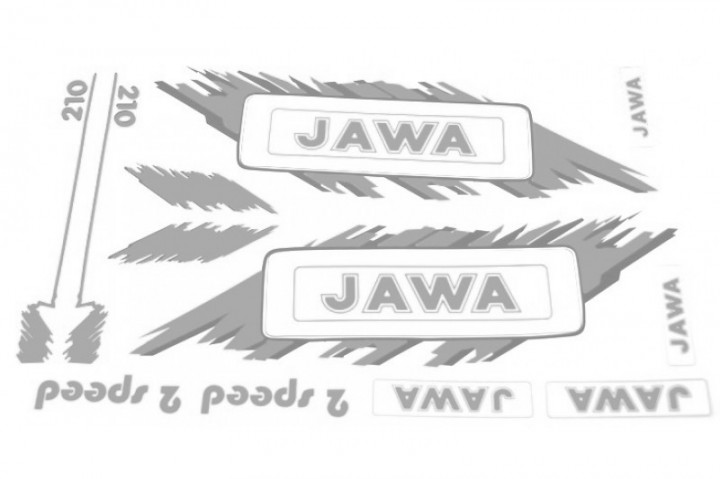 Nálepky JAWA sada - šedá