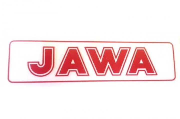 Nálepka JAWA 140x35 červená/pár